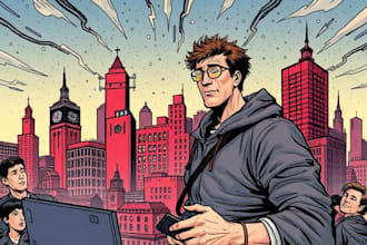 comic book illustration with comic book illustrator
