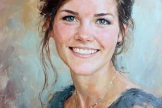 turn your picture into a digital oil painting portrait