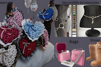 create 3d second life or imvu skin 3d clothing accessory and mesh textures
