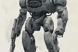 draw anime, mecha, armor, character, concept art or artwork