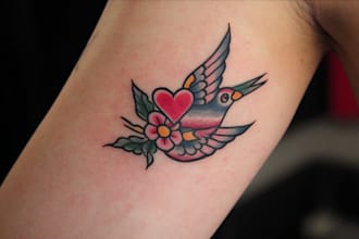 draw custom old school tattoo flash with vintage vibes