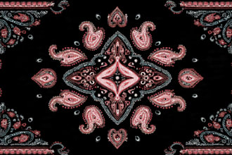 draw custom paisley pattern design for bandana or shorts