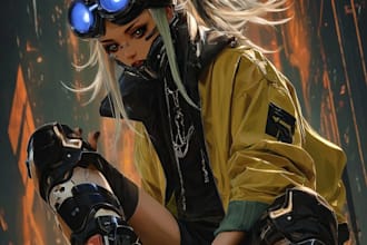 design cyberpunk character art with futuristic vibes