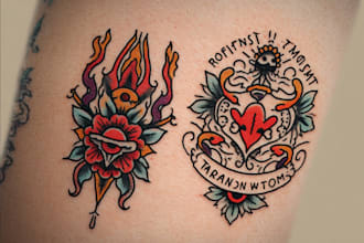 create custom logo old school traditional tattoo design