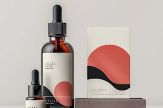 do product label, bottle label and cosmetic label design