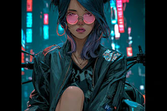 making a cyberpunk character art