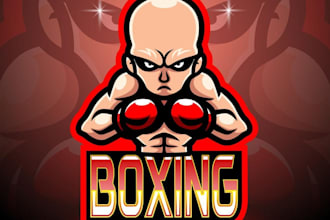 design custom fighter, boxer mascot log
