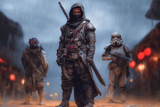 create custom space character art with epic sci fi vibes