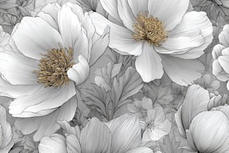 design medium or highly detailed lineart floral seamless