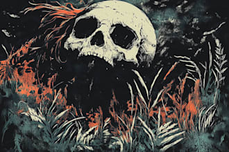 create awesome linocut illustration with concept artwork