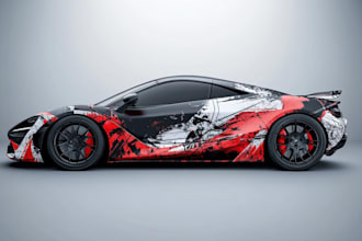 draw car wrap vehicle wrap truck wrap racing car wrap