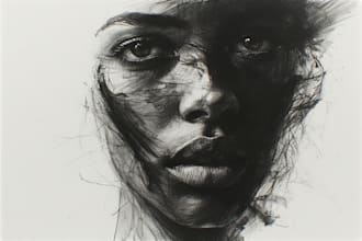 sketch a custom charcoal drawing, pencil portrait from photo