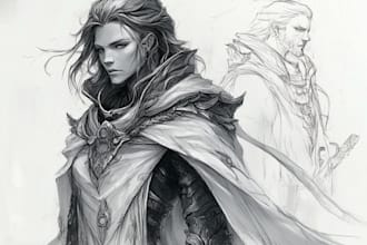sketch fantasy character concept art