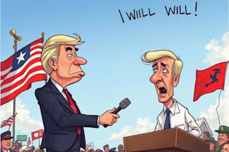 stunning digital political cartoon for political cartoon