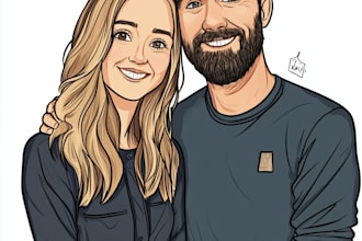 do couple caricature illustration for you