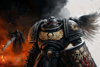 design warhammer style icon or avatar with grimdark detail