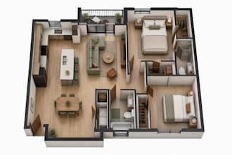 do autocad 3d floor plan design, 2d floor plan and architectural 3d rendering