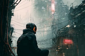 make an animation of a futuristic cyberpunk night city