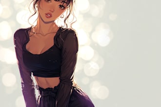 draw beautiful sfw or nsfw anime art illustration