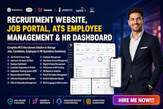 build recruitment website, job portal, ats employee management and HR dashboard