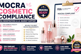 provide mocra cosmetic compliance, fda registration and reporting support
