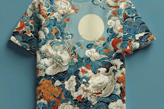 do a japanese t shirt illustration