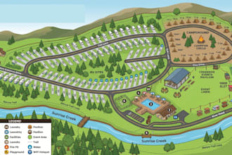 design custom vector map for rv park, campground and event layout