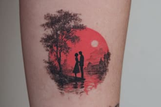 create an awesome tattoo design as a tattoo artist