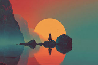 draw a digital illustration in unique style