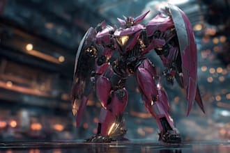 draw high quality robot, mecha concepts