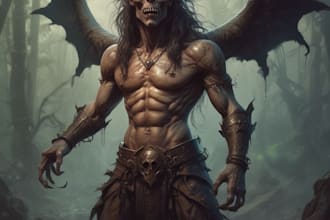 create a fantasy horror character art and horror art