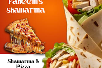 urdu hindi food menu shawarma pizza burger social media post
