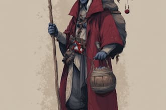 draw dnd character art, fantasy dnd party or concept art
