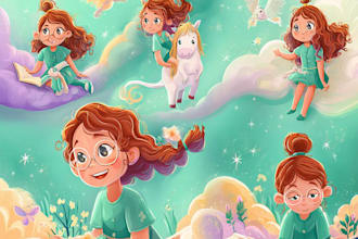 illustrate children story book illustration, children story
