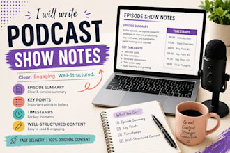 summarize your podcast into SEO optimized show notes