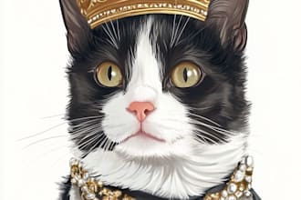 do custom pet portrait, dog portrait, cat portrait drawing