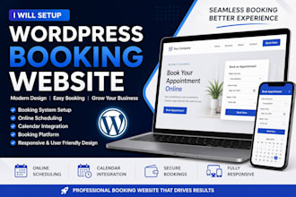 setup wordpress website design booking design booking platform online schedulin