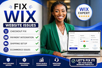 fix wix website store checkout, payment integration, shipping, ecommerce issues