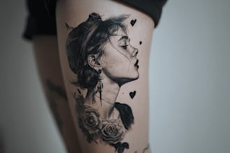 create unique realism tattoo design with my style