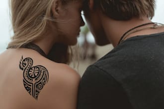 create a professional tribal tattoo design in unique style