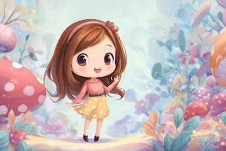 draw cute chibi character for any purposes
