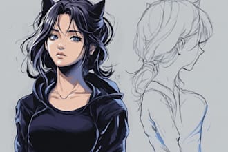 create anime chibi character illustration