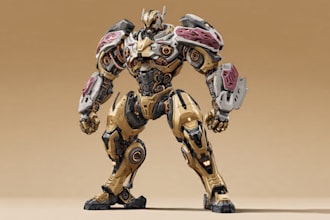 draw amazing character mecha robot illustration