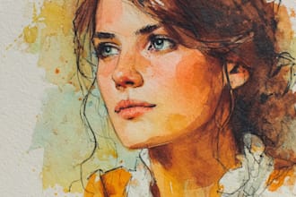 draw a sketchy watercolor portrait, no ai