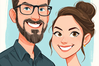 make family or couple caricature