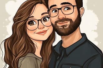 do couple caricature illustration for you