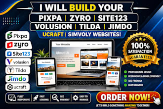 build pixpa zyro site123 volusion tilda jimdo ucraft simvoly website design