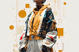 design premium futuristic, artsy, edgy style streetwear