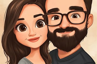 do couple caricature illustration for you