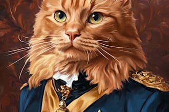 do a custom pet portrait, dog portrait, cat portrait
